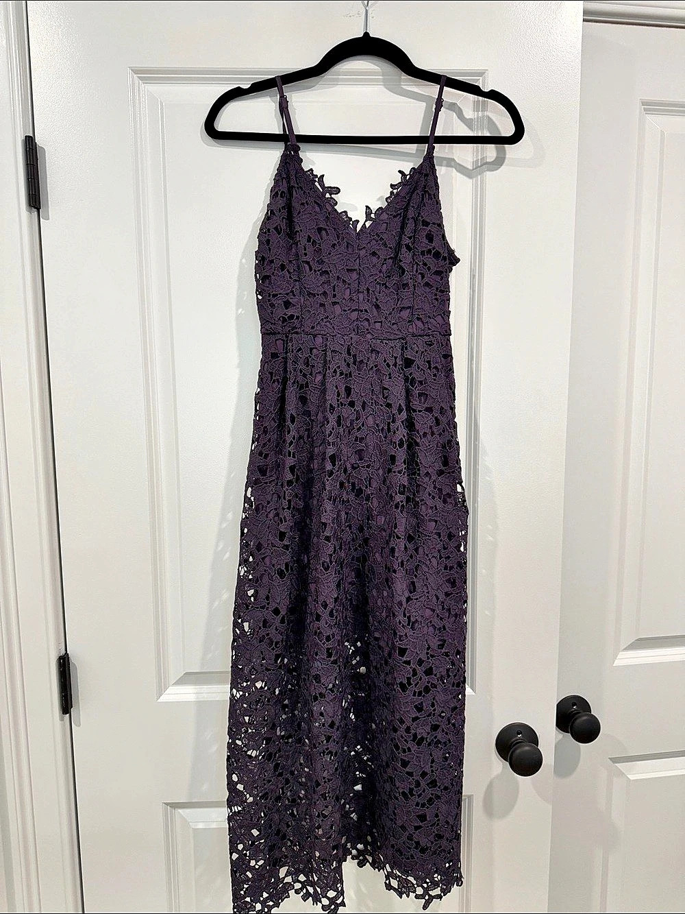 ASTR the Label Lace Midi Dress in Purple Size Small